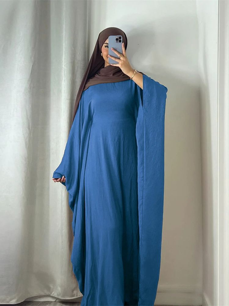 Abaya Modest Wear - Ramadan Eid Soft Crepe Khimar Batwing