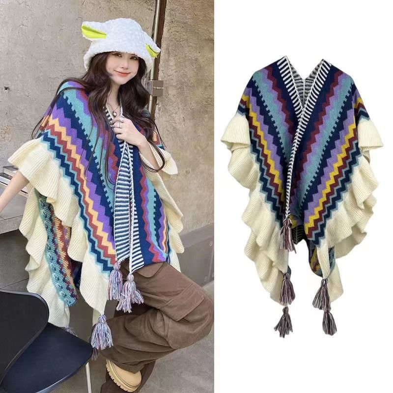 Winter Ethnic Fashion For Women - Women's Warm Shawls Wraps Ethnic Style