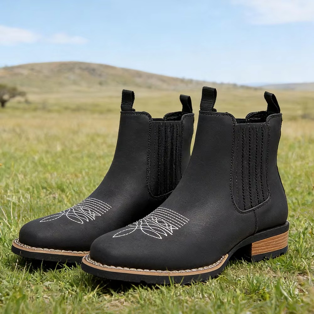 Men's Wide Toe Cowboy Boots Sl - Ethnic Fashion review and price