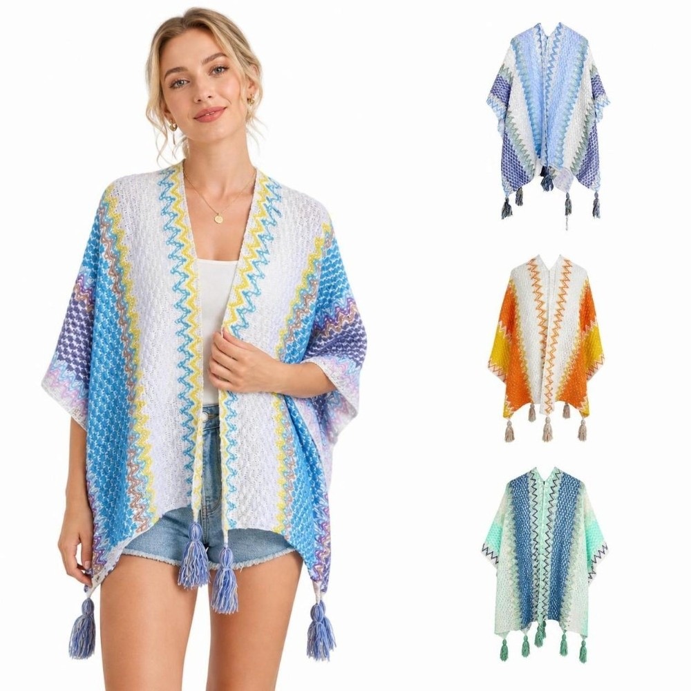 Retro Striped Pattern Knit Pon - Ethnic Fashion Wear review and price