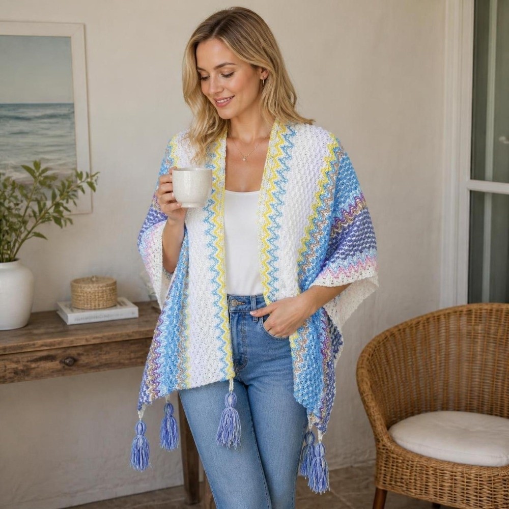 Retro Striped Pattern Knit Pon - Ethnic Fashion Wear review and price