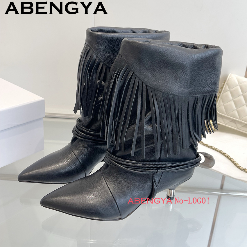 Suede Leather Edge Tassel Desi - Winter Ethnic Fashion For Women review and price