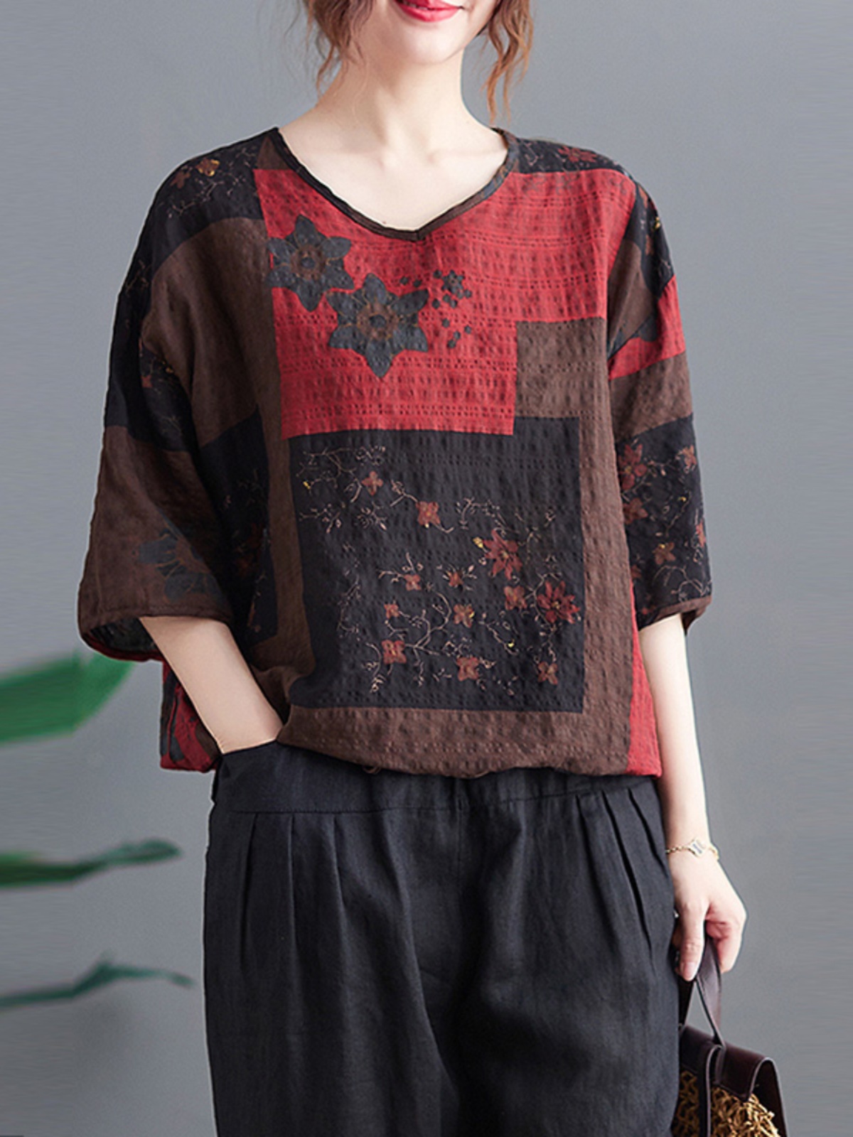 Lightweight Cotton Linen V-nec - Ethnic Fashion Wear review and price