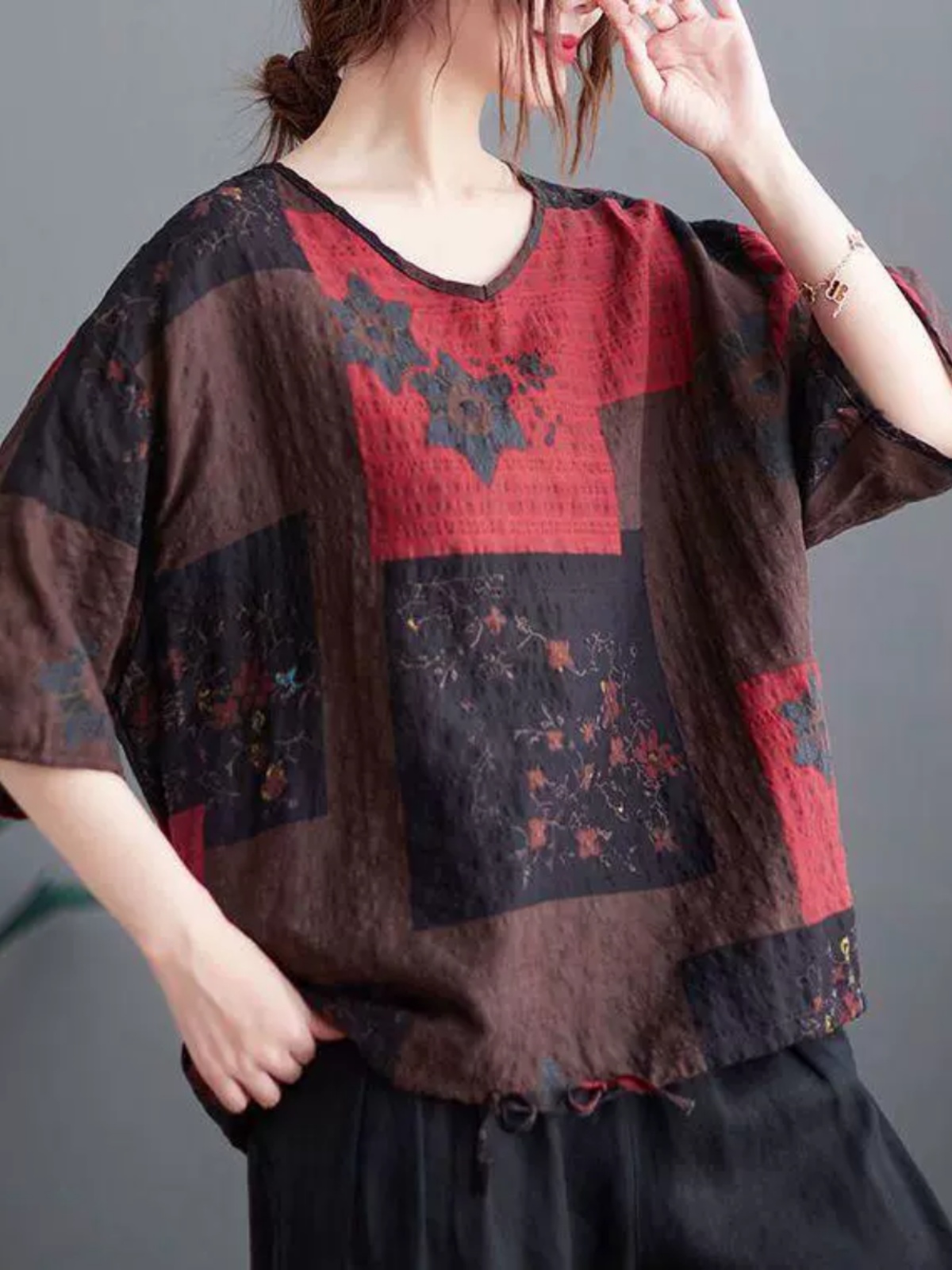 Lightweight Cotton Linen V-nec - Ethnic Fashion Wear review and price