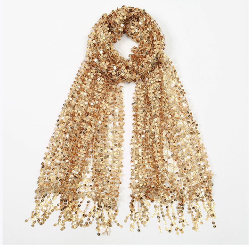 Boho Sequin Mesh Headscarf Gol - Ethnic Fashion Collection review and price