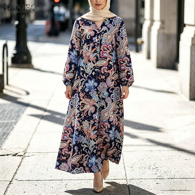 ZANZEA Women Vacation Paisley  - Abaya Modest Wear review and price