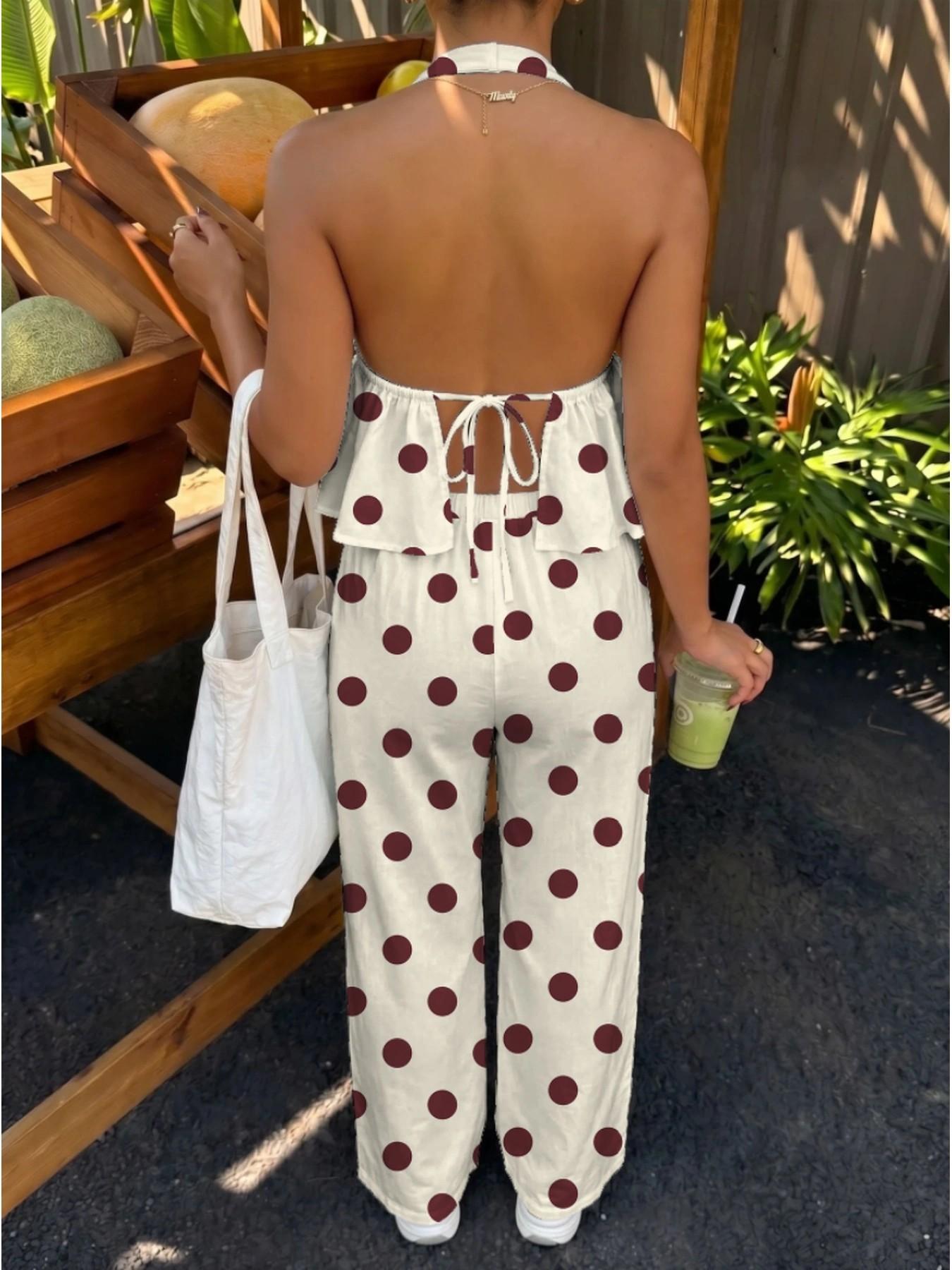 Vintage Large Dot Halter Top w - Ethnic Fashion Collection review and price