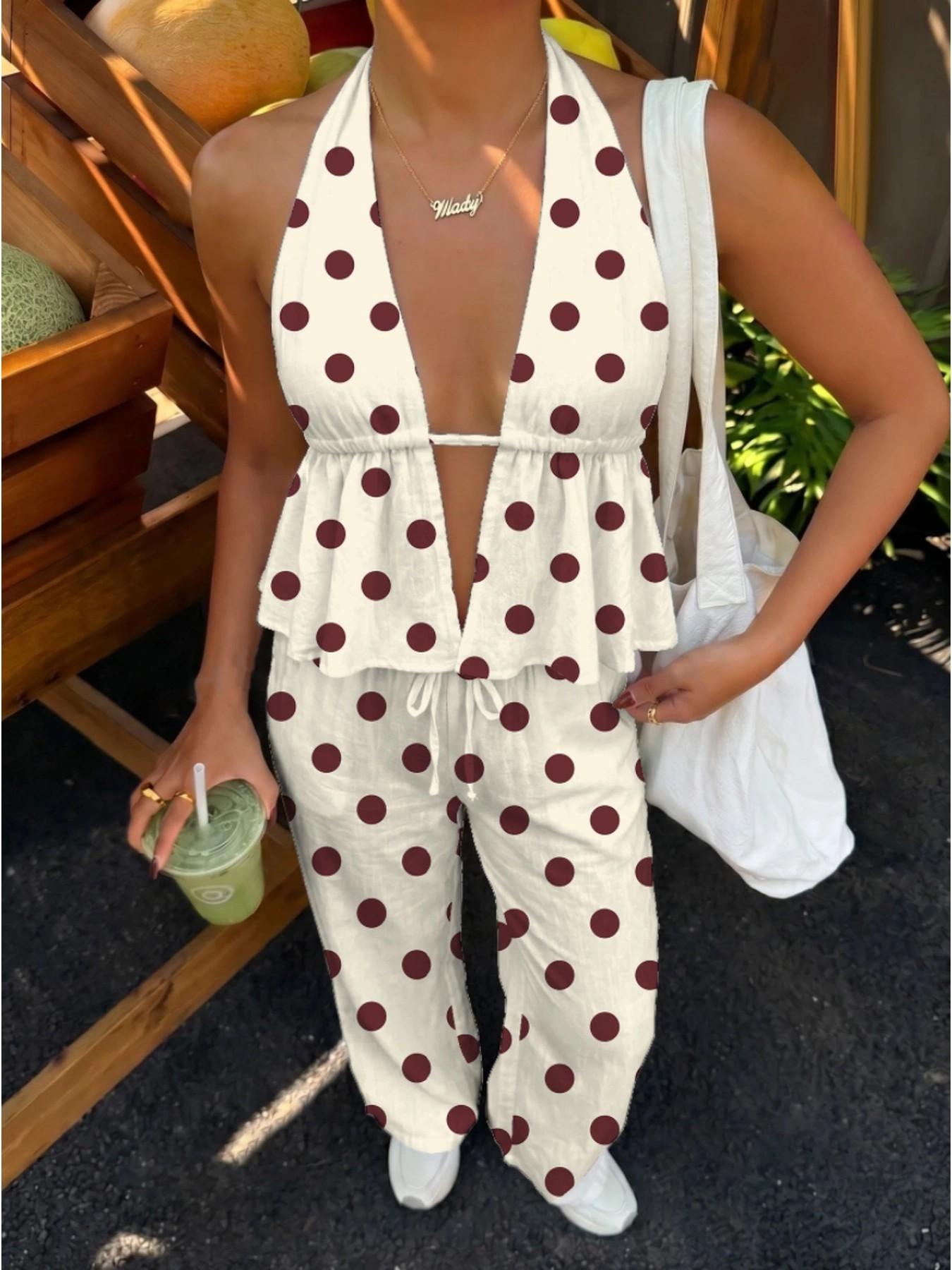 Vintage Large Dot Halter Top w - Ethnic Fashion Collection review and price