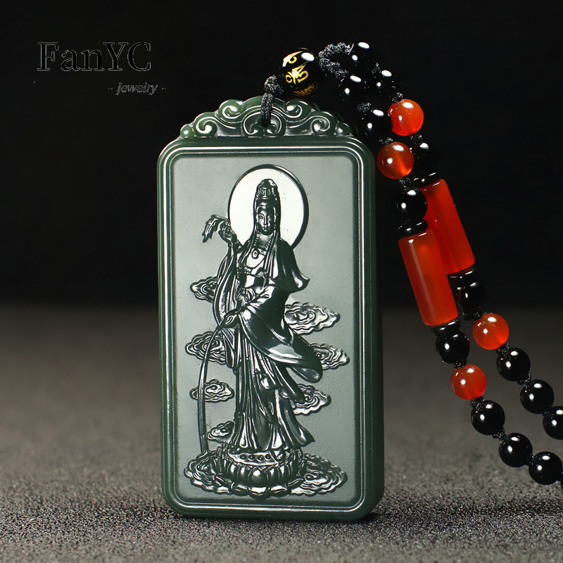 Natural Hetian Jade Qingyu Gua - Ethnic Fashion Women review and price