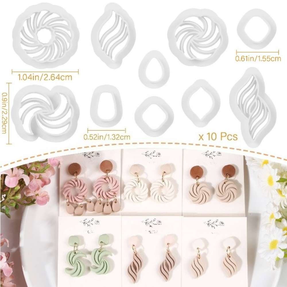 10Pcs Boho Swirl Polymer Clay  - Ethnic Fashion Jewellery review and price