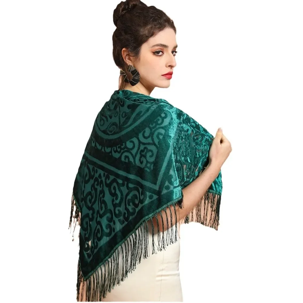 AW25 Velvet Jacquard Shawl wit - Ethnic Fashion Collection review and price