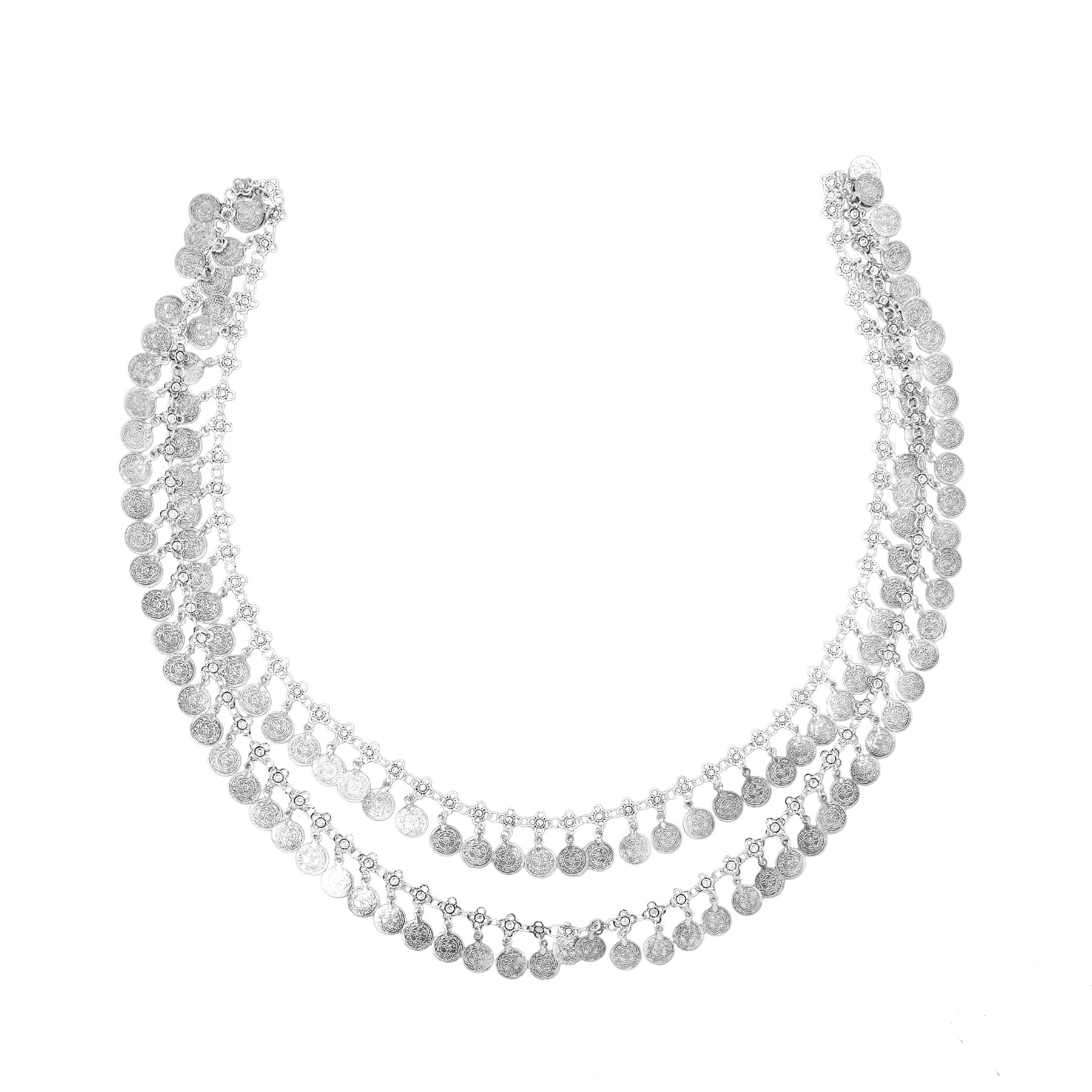 Silvery Alloy Coins Tassel Sho - Ethnic Fashion Pakistan review and price