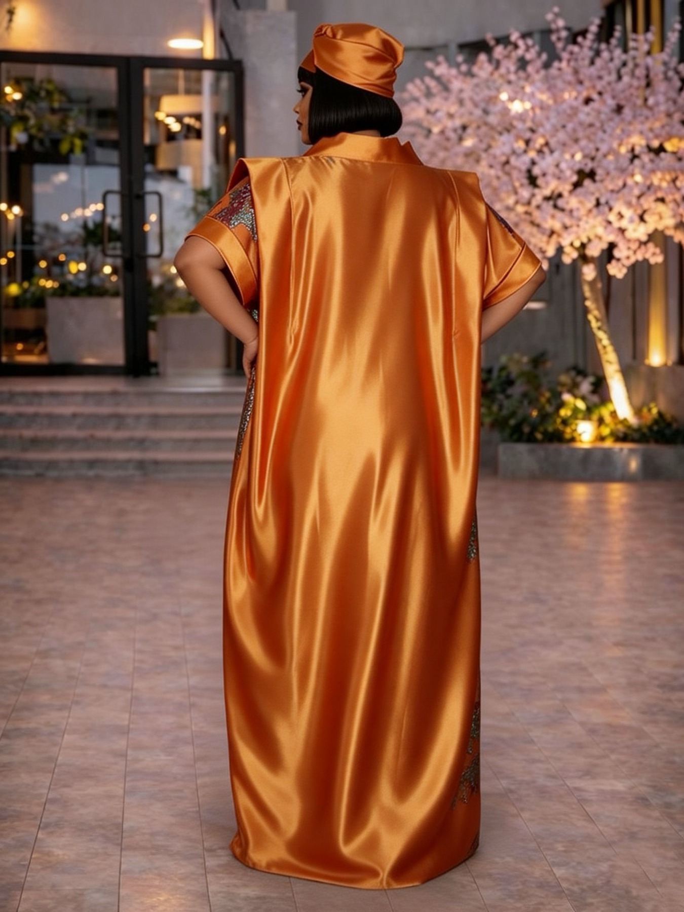 Luxury Jacquard Satin Abaya Dr - Abaya Modest Wear review and price