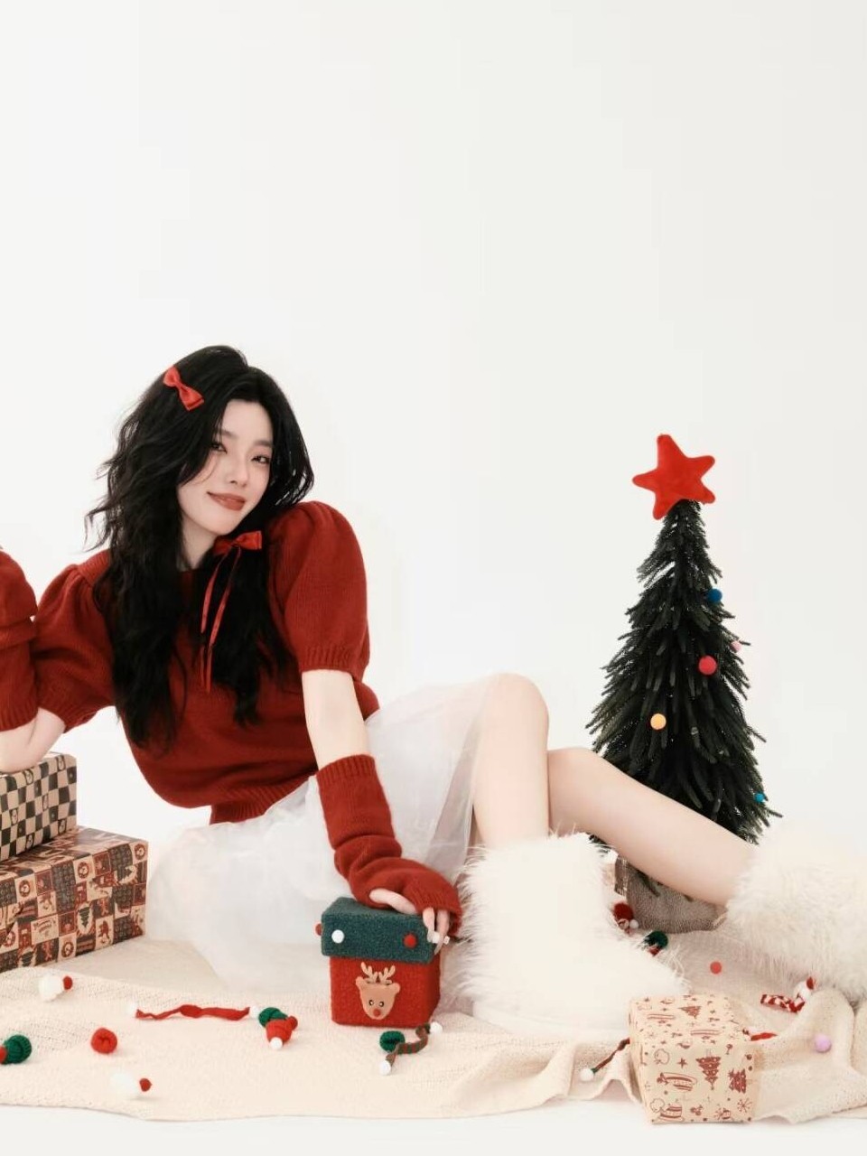 Cute Red Christmas Sweater Pho - Ethnic Fashion Wear review and price